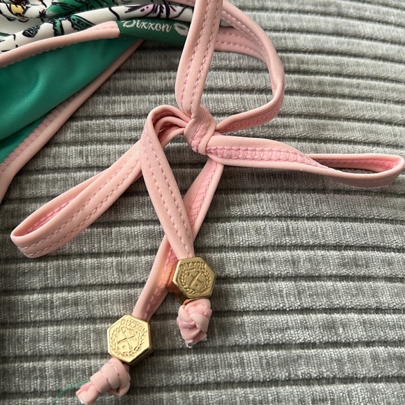 NWT Dixxon Aloha Arms Bikini Bottom XL pink and green swim - Picture 3 of 5